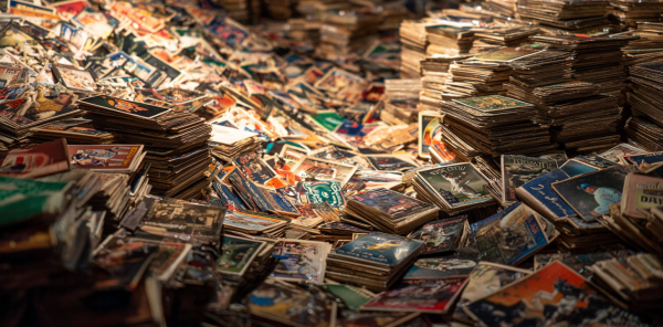 Disorganized baseball cards
